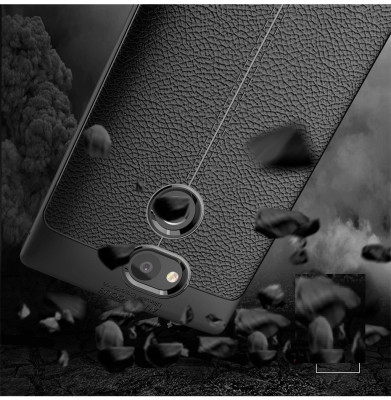 Силиконови гърбове Силиконови гърбове за Sony Луксозен силиконов гръб ТПУ кожа дизайн за Sony Xperia L2 черен